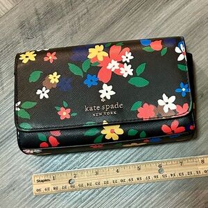 Kate Spade Black Floral Clutch